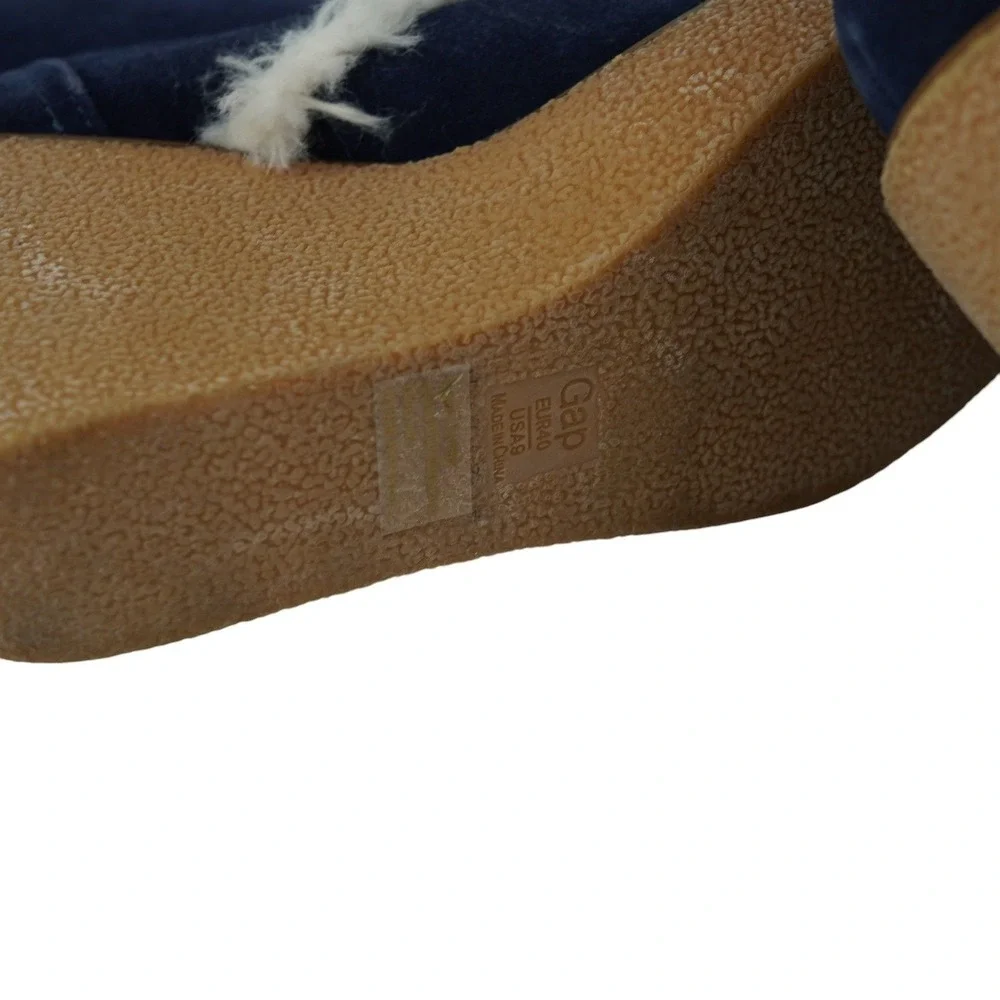 NWT Navy Gap Suede &‎ Shearling Gwen Ankle Boots Sz 9